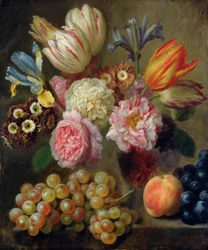 Květinová studie (olej na mědi)